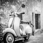Italian Scooter in Grungy Alley, Vintage Mood