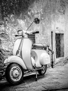 Italian Scooter in Grungy Alley, Vintage Mood